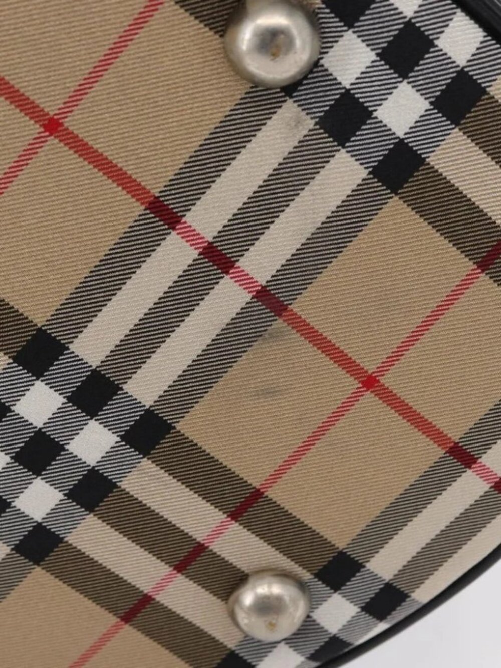 Burberrys Blue Label Tote Bag Nylon Brown Silver Auth - Picture 11 of 15